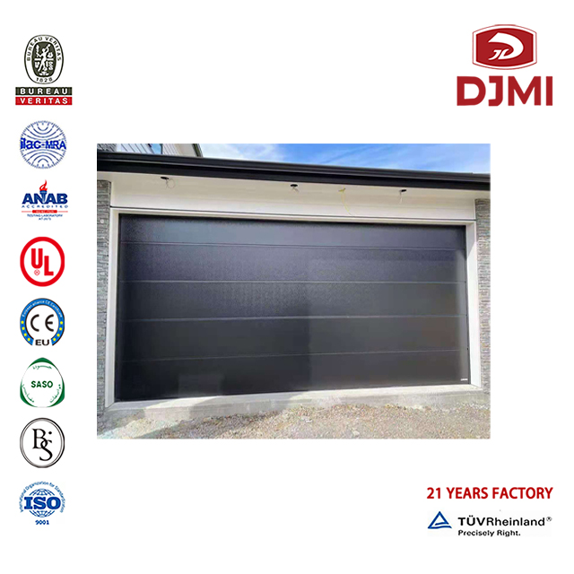 Porte de garage en aluminium noir avec fenêtres